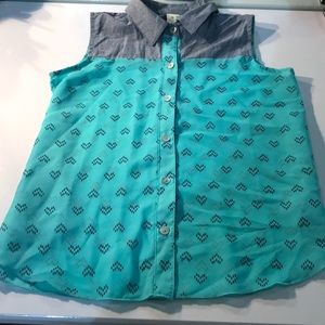 LILY BLEU BUTTON DOWN BLOUSE - GREAT CONDITION